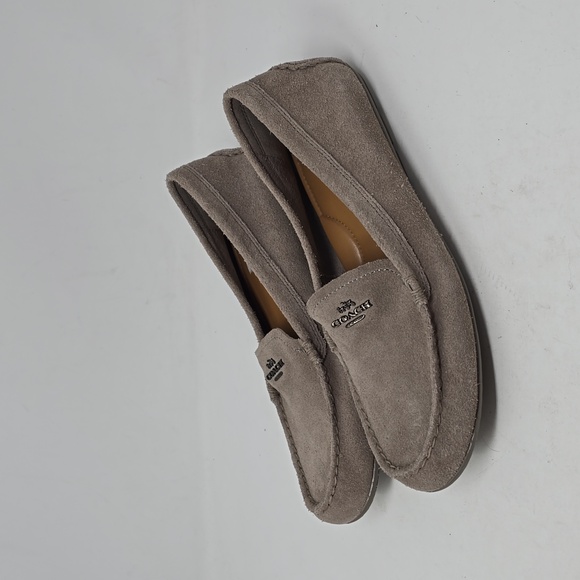 Coach Mary Lock Up Suede Leather Taupe Color Loafers Drivers Women's Size 9.5 - Picture 1 of 6